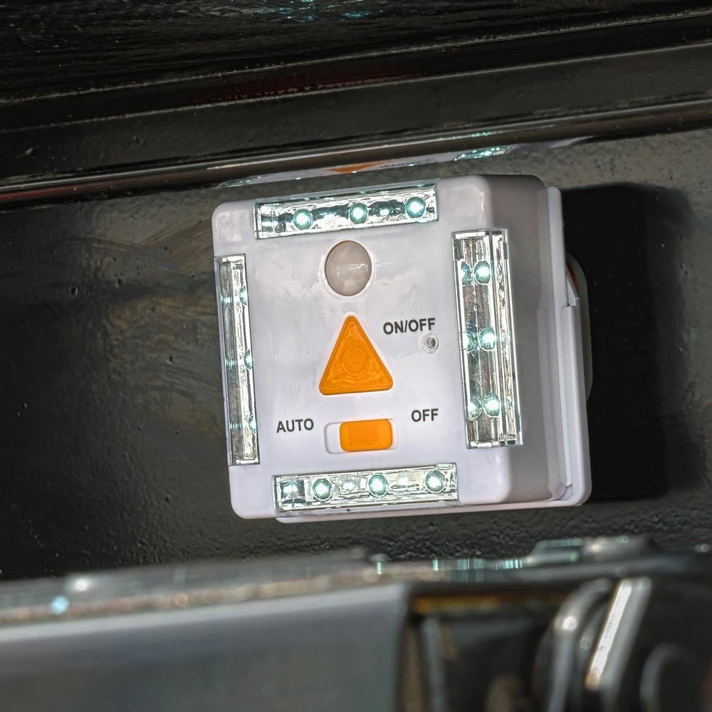 Tri-Lynx® - Rectangular Clear Lens White Housing Surface Mount LED Courtesy Light With Motion And Dusk/Dawn Sensor (3.5"L X 3.3"W X 1.3"D) - Image 3