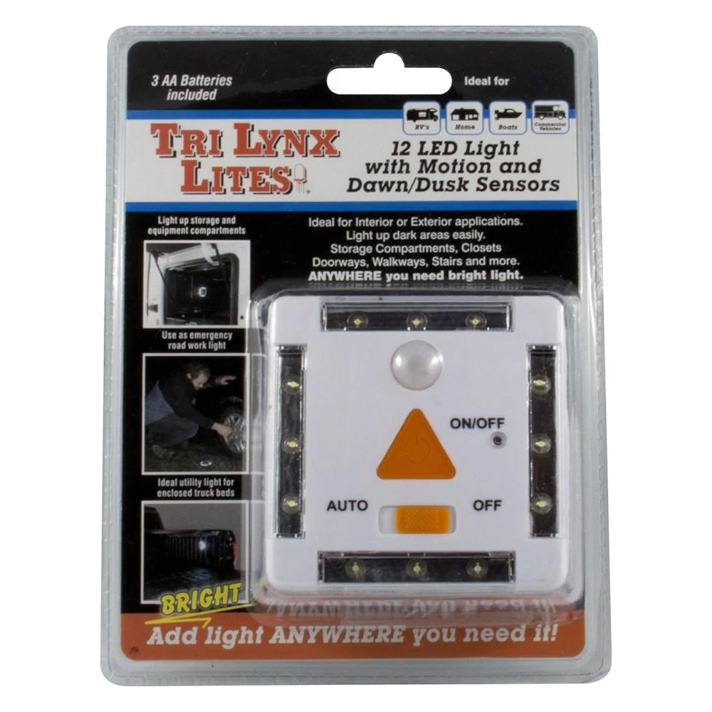 Tri-Lynx® - Rectangular Clear Lens White Housing Surface Mount LED Courtesy Light With Motion And Dusk/Dawn Sensor (3.5"L X 3.3"W X 1.3"D) - Image 4