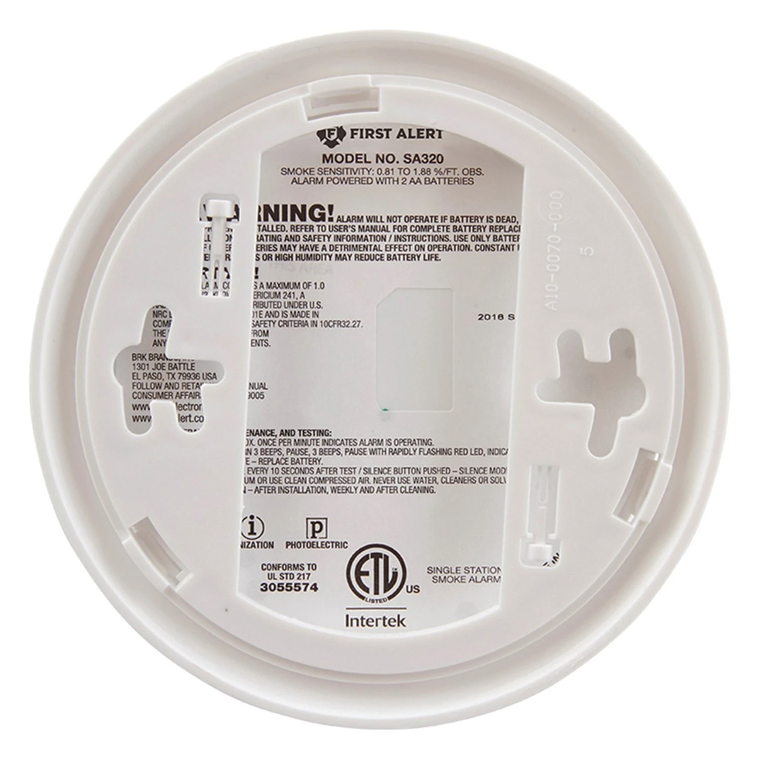 First Alert® - Battery White Surface Mount Smoke/Fire Alarm With Smart Sensing Technology - Image 3