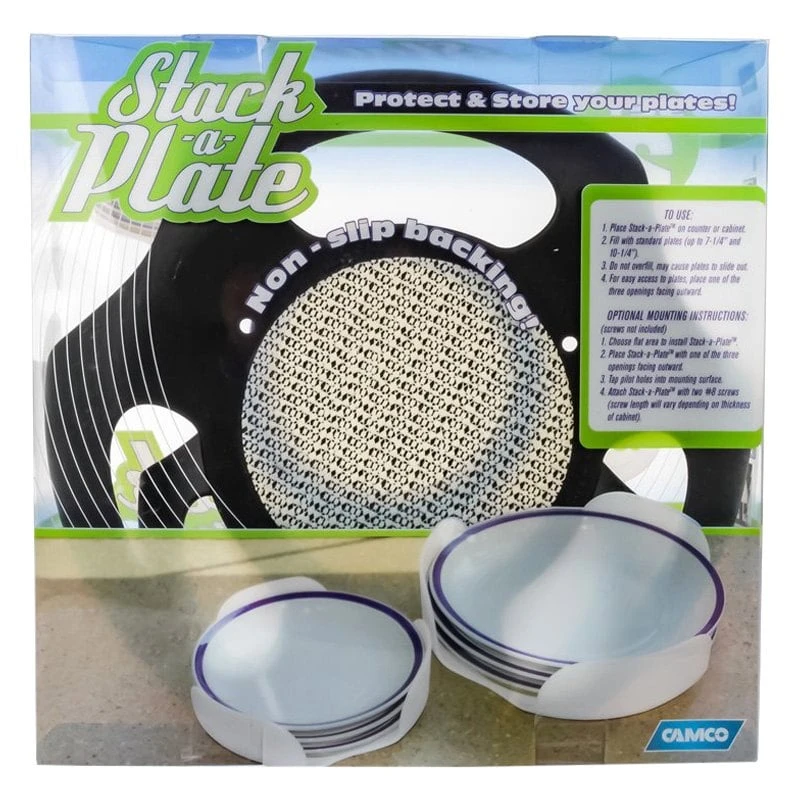 Camco® 43605 - Black Plastic Stack-A-Plate™ Stand Set - Image 7