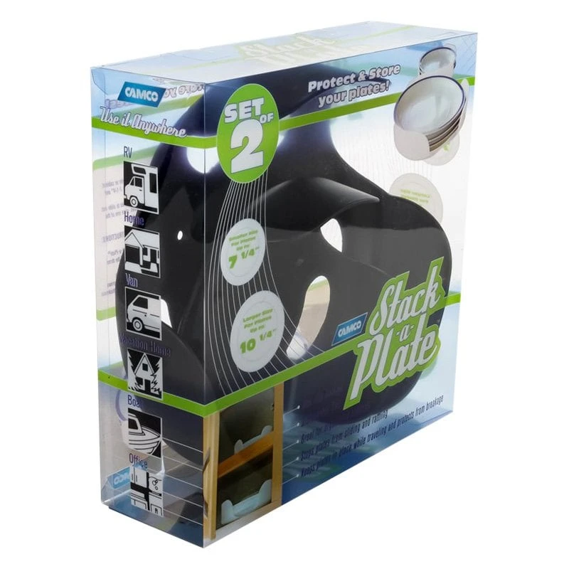 Camco® 43605 - Black Plastic Stack-A-Plate™ Stand Set - Image 9