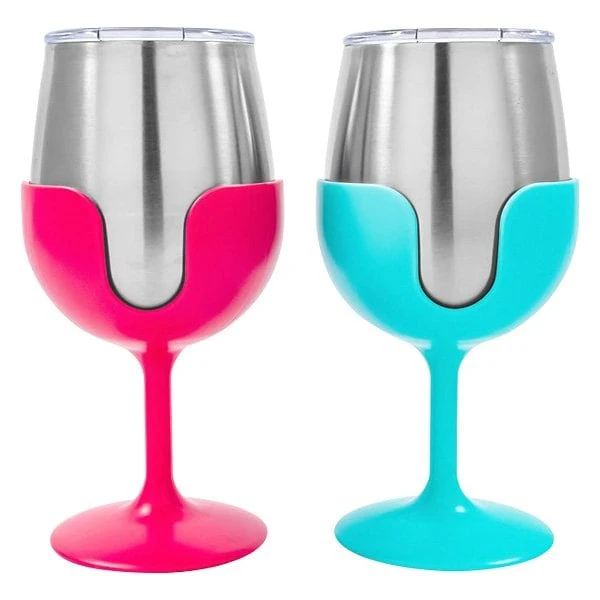 Camco® - "Life Is Better At The Campsite" 8 Oz. Stainless Steel Thermo Wine Tumbler Set