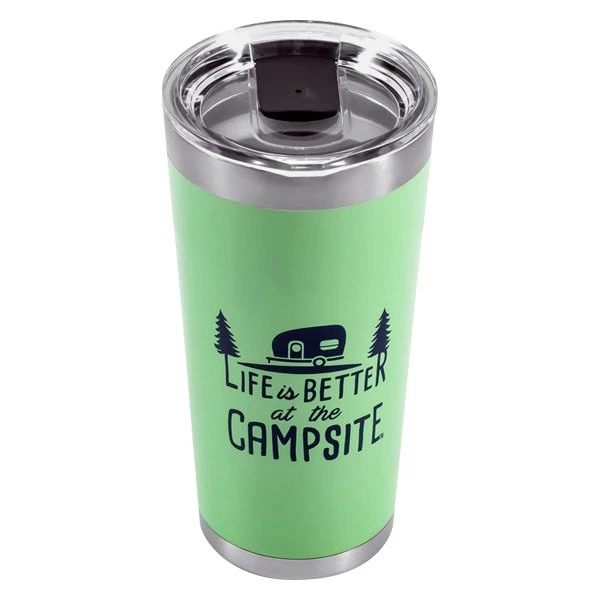 Camco® 53063 - "Life Is Better At The Campsite" 20 Oz. Green Stainless Steel Thermo Tumbler With "Life Is Better At The Campsite" Logo - Image 3