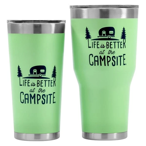 Camco® 53063 - "Life Is Better At The Campsite" 20 Oz. Green Stainless Steel Thermo Tumbler With "Life Is Better At The Campsite" Logo - Image 5